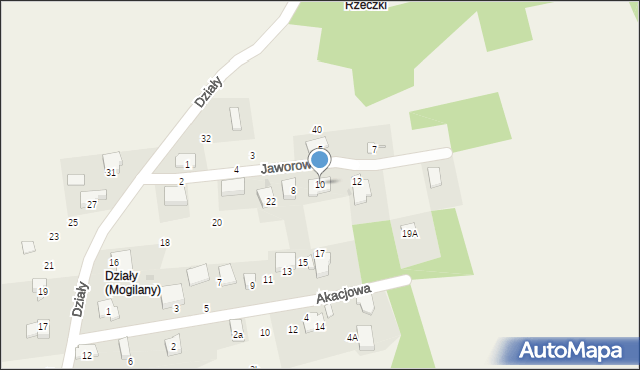 Mogilany, Jaworowa, 10, mapa Mogilany
