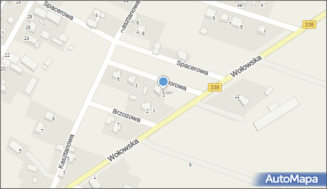 Mojęcice, Jaworowa, 1, mapa Mojęcice