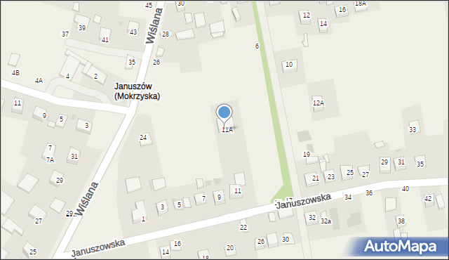 Mokrzyska, Januszowska, 13, mapa Mokrzyska