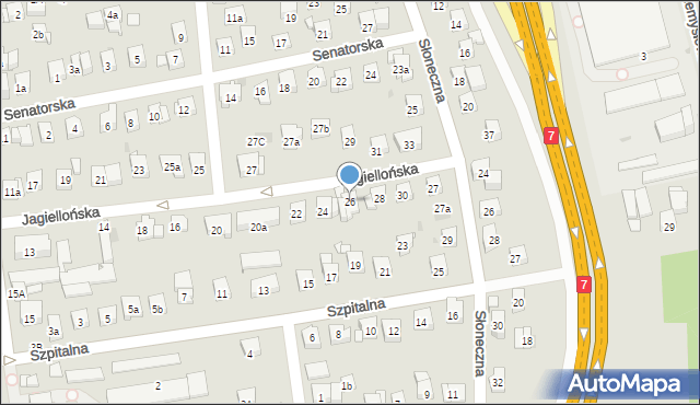 Myślenice, Jagiellońska, 26, mapa Myślenice