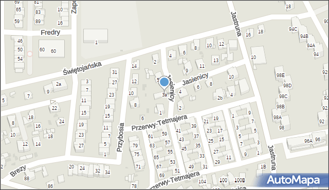 Mysłowice, Jasienicy Pawła, 3a, mapa Mysłowice