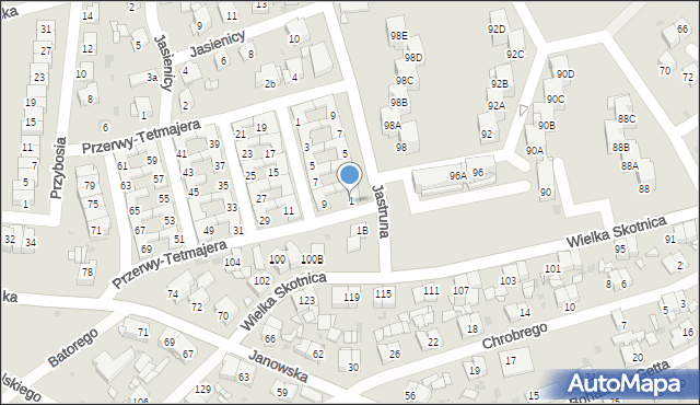 Mysłowice, Jastruna Mieczysława, 1, mapa Mysłowice