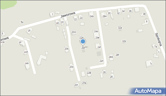 Mysłowice, Jaworowa, 22c, mapa Mysłowice