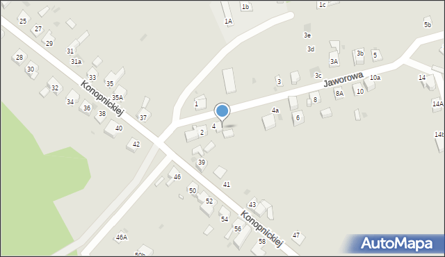 Mysłowice, Jaworowa, 4B, mapa Mysłowice