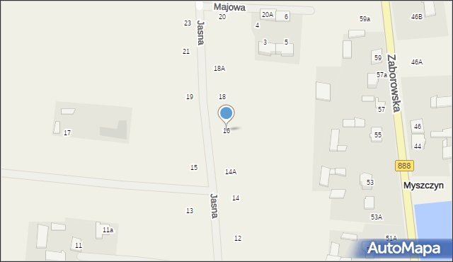 Myszczyn, Jasna, 16, mapa Myszczyn