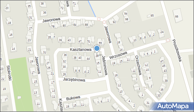 Nadarzyn, Jaśminowa, 19, mapa Nadarzyn