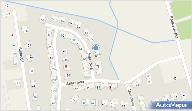 Nadarzyn, Jaworowa, 69, mapa Nadarzyn