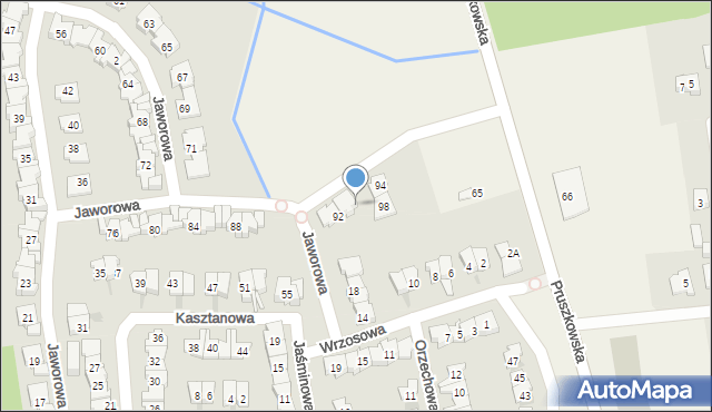 Nadarzyn, Jaworowa, 92A, mapa Nadarzyn