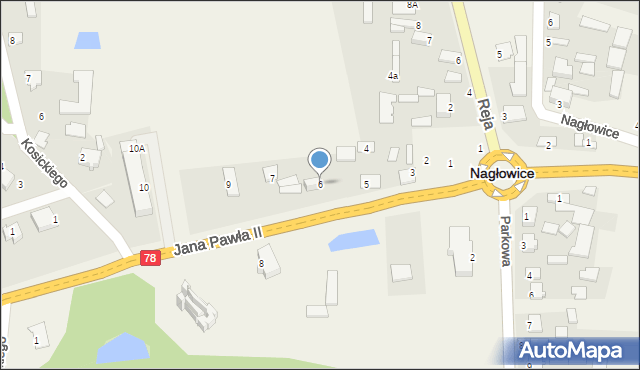 Nagłowice, Jana Pawła II, 6, mapa Nagłowice