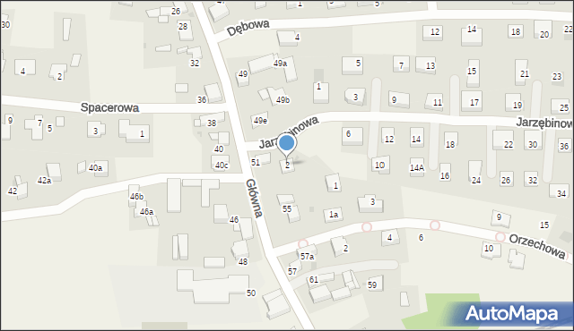 Nieborowice, Jarzębinowa, 2, mapa Nieborowice