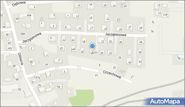 Nieborowice, Jarzębinowa, 24, mapa Nieborowice