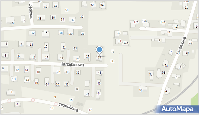 Nieborowice, Jarzębinowa, 29, mapa Nieborowice