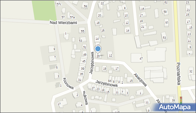 Niepruszewo, Jarzębinowa, 10, mapa Niepruszewo