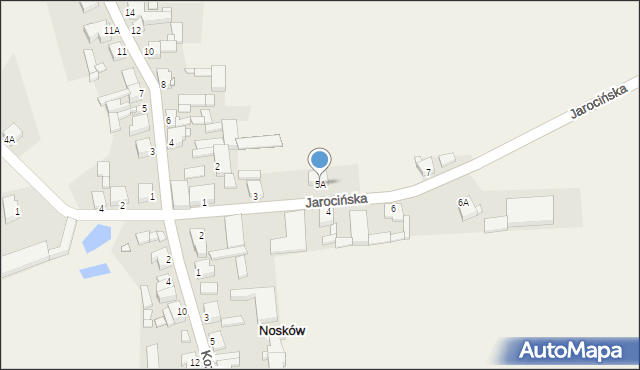 Nosków, Jarocińska, 5A, mapa Nosków