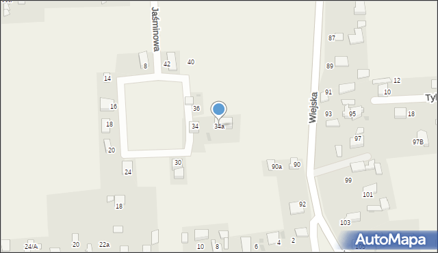 Nowa Wieś Tworoska, Jaśminowa, 34a, mapa Nowa Wieś Tworoska