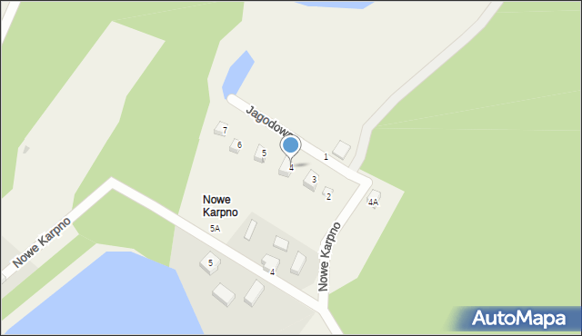 Nowe Karpno, Jagodowa, 4, mapa Nowe Karpno