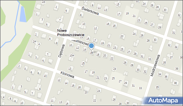 Nowe Proboszczewice, Jaśminowa, 16, mapa Nowe Proboszczewice