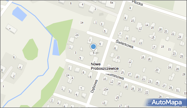 Nowe Proboszczewice, Jaśminowa, 7, mapa Nowe Proboszczewice
