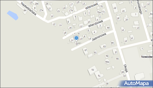Nowy Dwór Mazowiecki, Jaśminowa, 12, mapa Nowy Dwór Mazowiecki