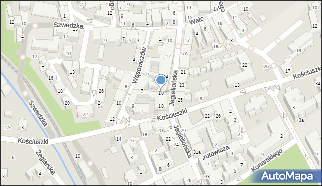 Nowy Sącz, Jagiellońska, 16, mapa Nowego Sącza