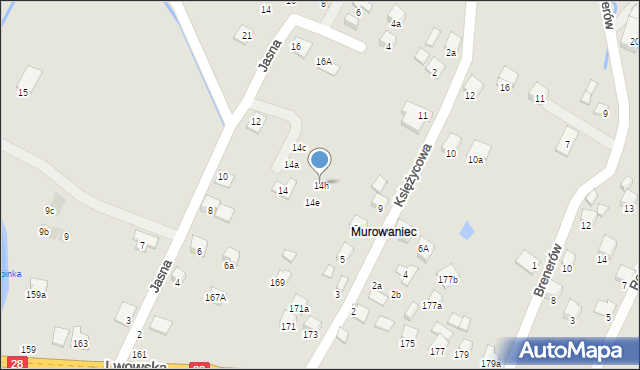 Nowy Sącz, Jasna, 14h, mapa Nowego Sącza