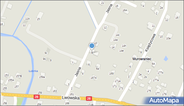 Nowy Sącz, Jasna, 8, mapa Nowego Sącza