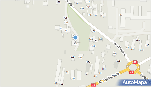 Nowy Targ, Jana Pawła II, 80a, mapa Nowego Targu