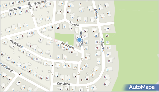 Nysa, Jaskółcza, 13, mapa Nysy