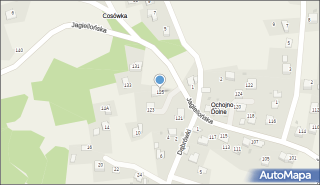 Ochojno, Jagiellońska, 125, mapa Ochojno