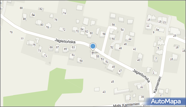 Ochojno, Jagiellońska, 57, mapa Ochojno