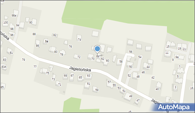 Ochojno, Jagiellońska, 64, mapa Ochojno