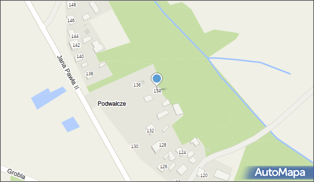 Odporyszów, Jana Pawła II, 134, mapa Odporyszów