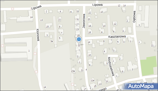 Olesno, Jaworowa, 11, mapa Olesno