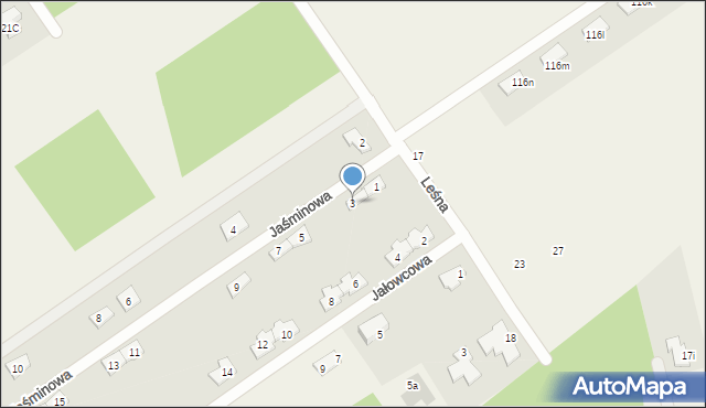 Olszewnica Stara, Jaśminowa, 3, mapa Olszewnica Stara