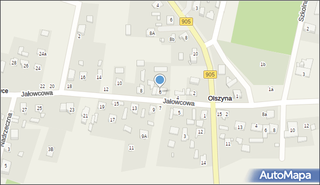 Olszyna, Jałowcowa, 6, mapa Olszyna