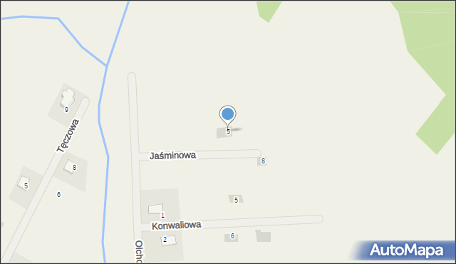 Olszyny, Jaśminowa, 5, mapa Olszyny