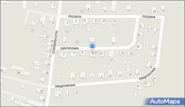 Opalenica, Jaśminowa, 8, mapa Opalenica