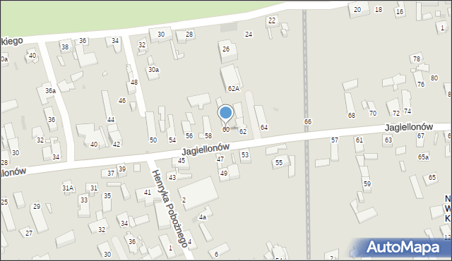 Opole, Jagiellonów, 60, mapa Opola