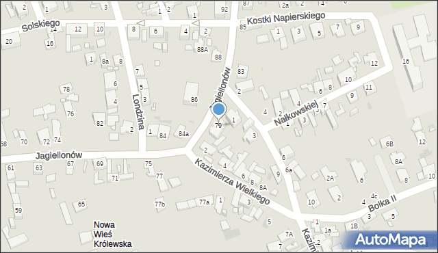 Opole, Jagiellonów, 79, mapa Opola