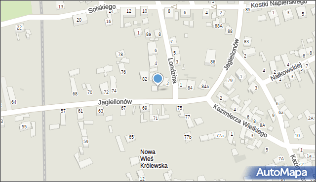 Opole, Jagiellonów, 82a, mapa Opola