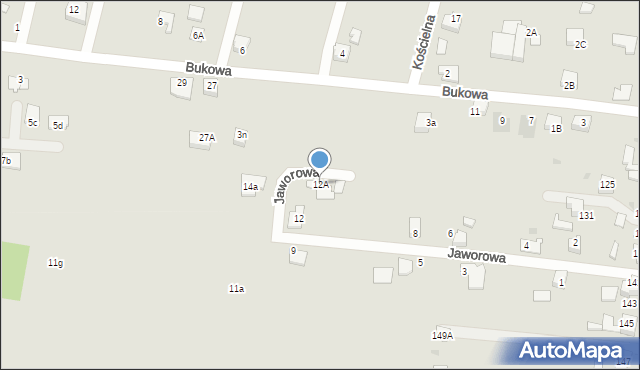 Orzesze, Jaworowa, 12A, mapa Orzesze