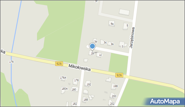 Orzesze, Jarzębinowa, 1d, mapa Orzesze