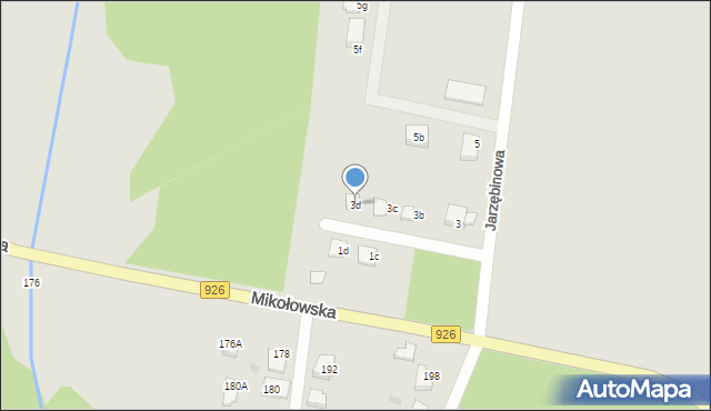 Orzesze, Jarzębinowa, 3d, mapa Orzesze