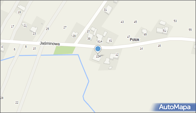 Osiek, Jaśminowa, 12A, mapa Osiek