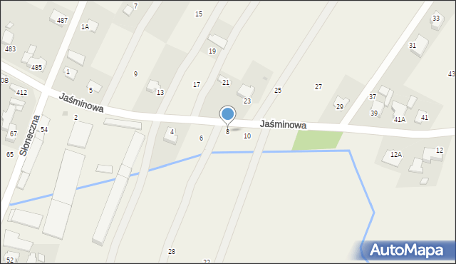 Osiek, Jaśminowa, 8, mapa Osiek