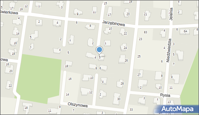 Osielsko, Jaśminowa, 3, mapa Osielsko