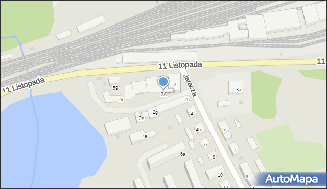 Ostróda, Jaracza Stefana, 2A, mapa Ostróda