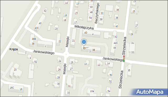 Ostrów Wielkopolski, Jankowskiego Tadeusza, dr., 3D, mapa Ostrów Wielkopolski