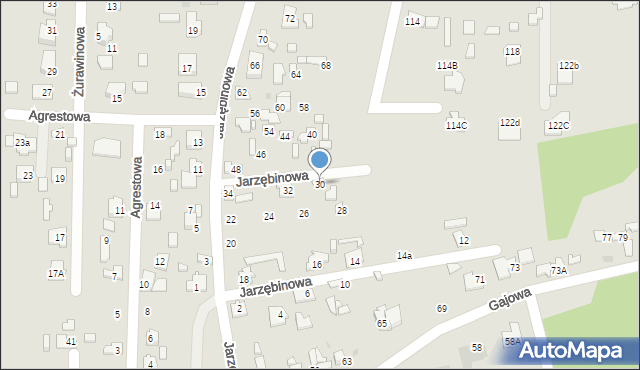 Ostrowiec Świętokrzyski, Jarzębinowa, 30, mapa Ostrowiec Świętokrzyski