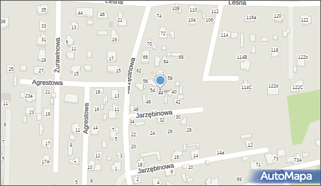 Ostrowiec Świętokrzyski, Jarzębinowa, 44, mapa Ostrowiec Świętokrzyski